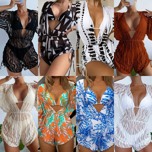Damen Strand-Overall mit floralem Muster Echo Archiv