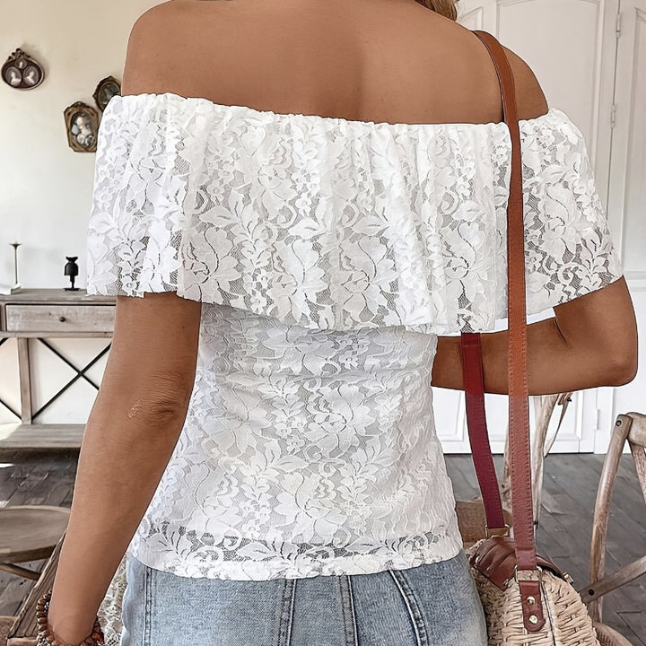 Damen Off-Shoulder Spitzenbluse Echo Archiv