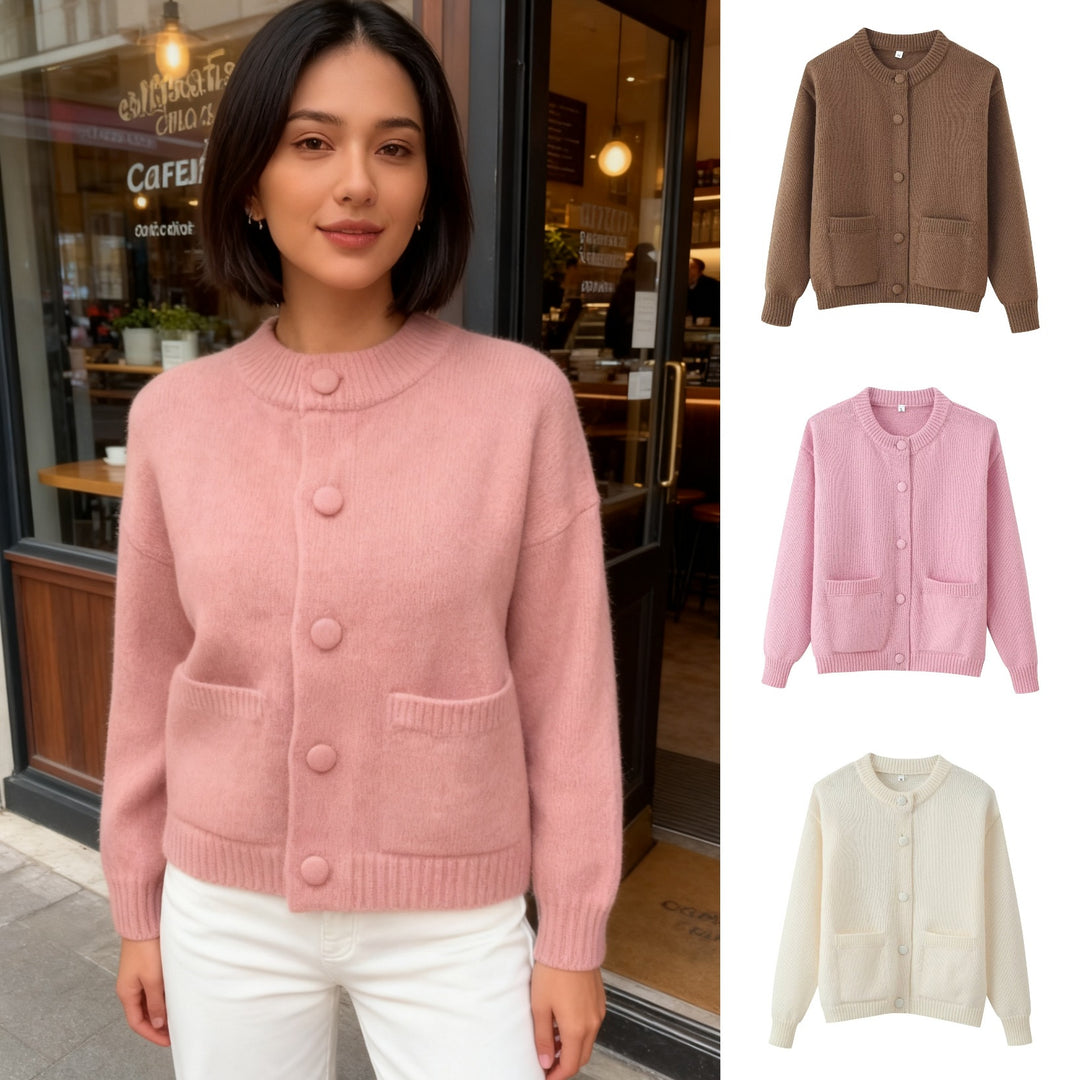 Damen Oversize-Strickcardigan mit Zierknöpfen und aufgesetzten Taschen Echo Archiv