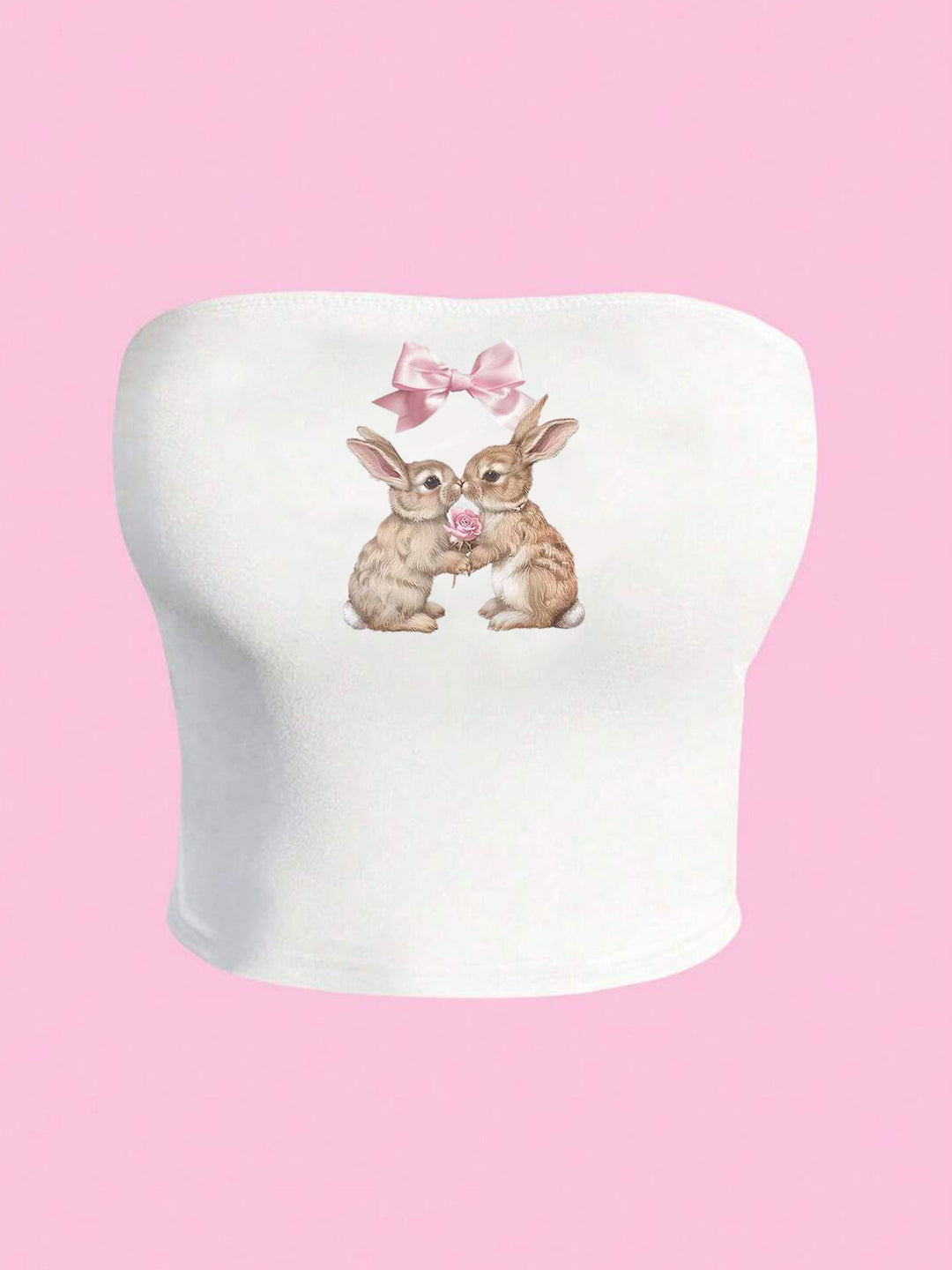Damen Bandeau-Top mit auffälligem Statement-Aufdruck Echo Archiv