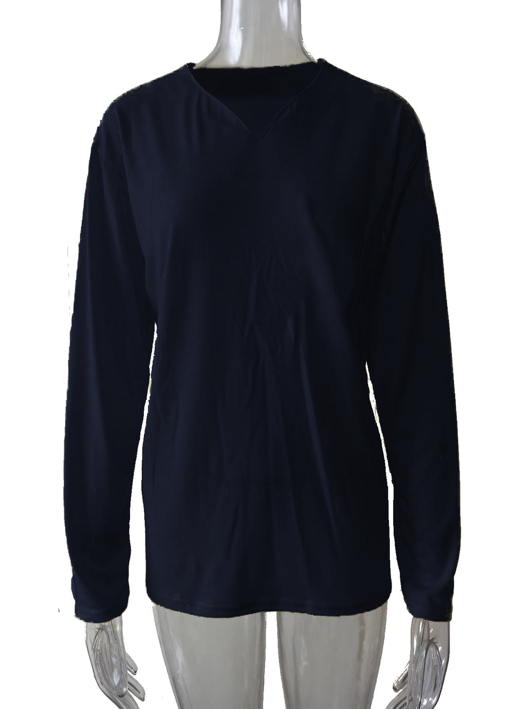 Damen nan legeres Langarmshirt mit V-Notch-Ausschnitt, Brusttasche und lockerer Oversize-Passform Echo Archiv