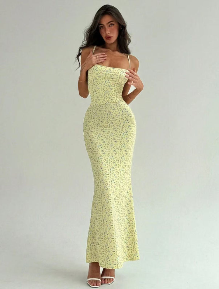 Damen Elegantes Maxikleid mit floralem Muster und schmalem Schnitt Echo Archiv