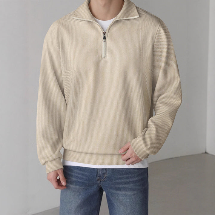 Herren lässiger Pullover mit halbem Reißverschluss Echoarchiv