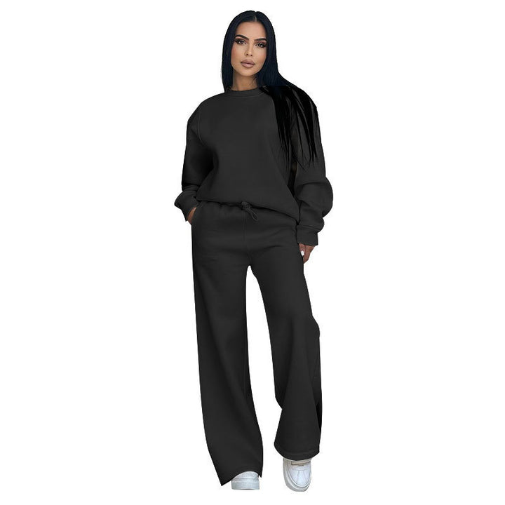 Damen nan Lounge-Set mit Oversize-Rundhalsausschnitt und hochgeschnittener Jogginghose mit weitem Bein Echo Archiv