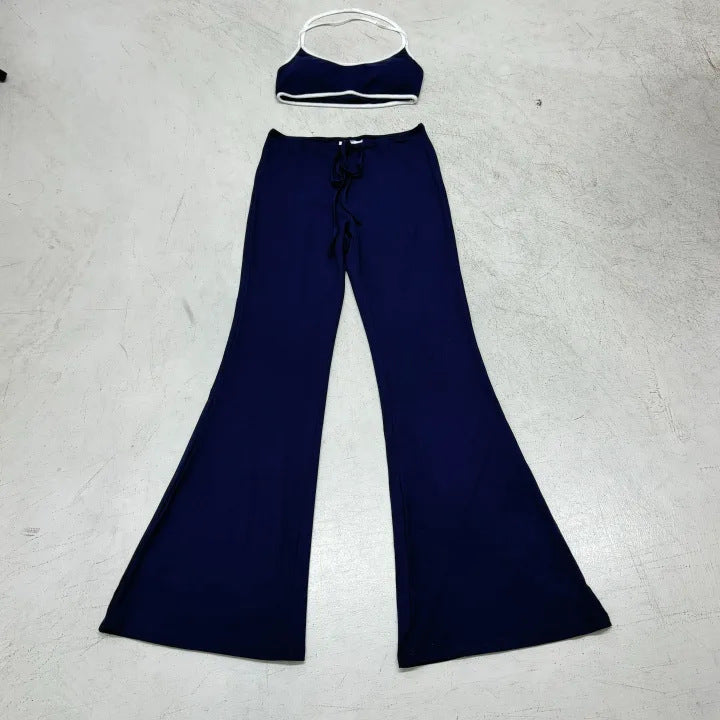 Damen modisches Set mit flared Hose und sportlichem Oberteil Echo Archiv
