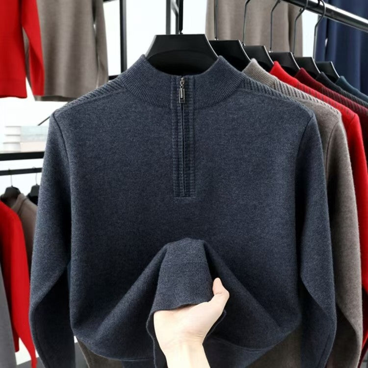 Herren funktionaler Rollkragenpullover mit halbzipper und strukturiertem Design Echoarchiv