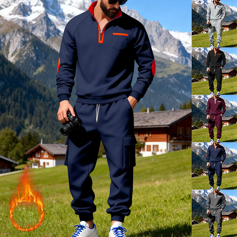 Herren Sportlicher Freizeitanzug mit halbem Reißverschluss und praktischen Taschen Echoarchiv
