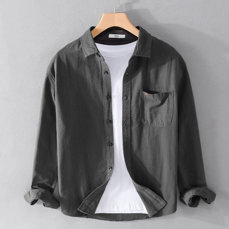 Herren Leichtes Baumwoll-Overshirt im Relaxed-Fit mit Brusttasche Echoarchiv