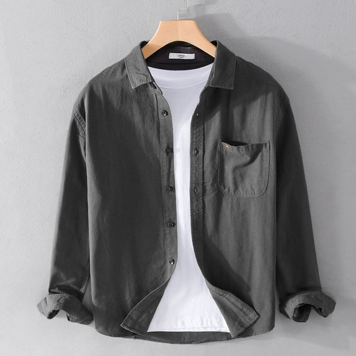 Herren Leichtes Baumwoll-Overshirt im Relaxed-Fit mit Brusttasche Echoarchiv