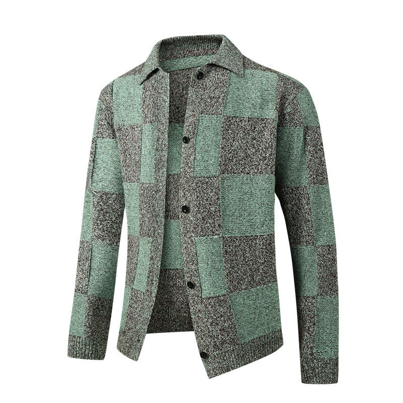 Damen Modische Karierte Strickjacke Echo Archiv