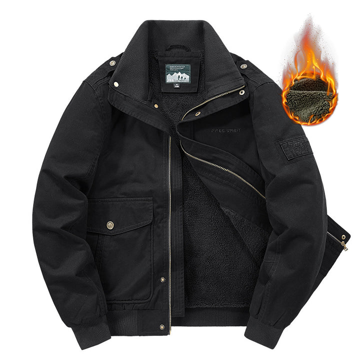 Herren Thermo-Field-Bomberjacke mit Teddyfutter, Stehkragen und Utility-Taschen Echo Archiv