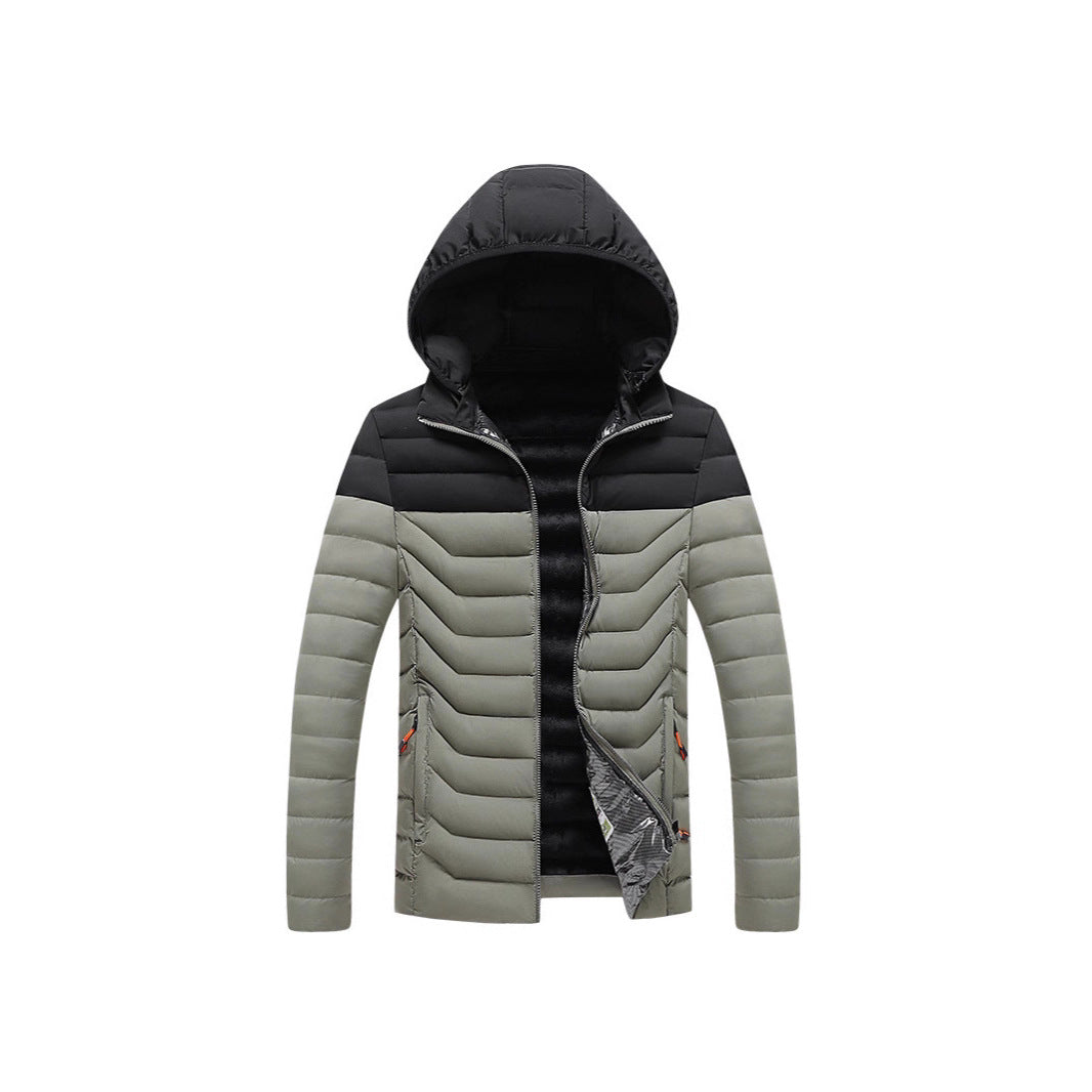 Herren Ultraleichte gesteppte Kapuzenjacke mit Chevron-Steppung, winddichter Außenlage und Thermofutter Echoarchiv