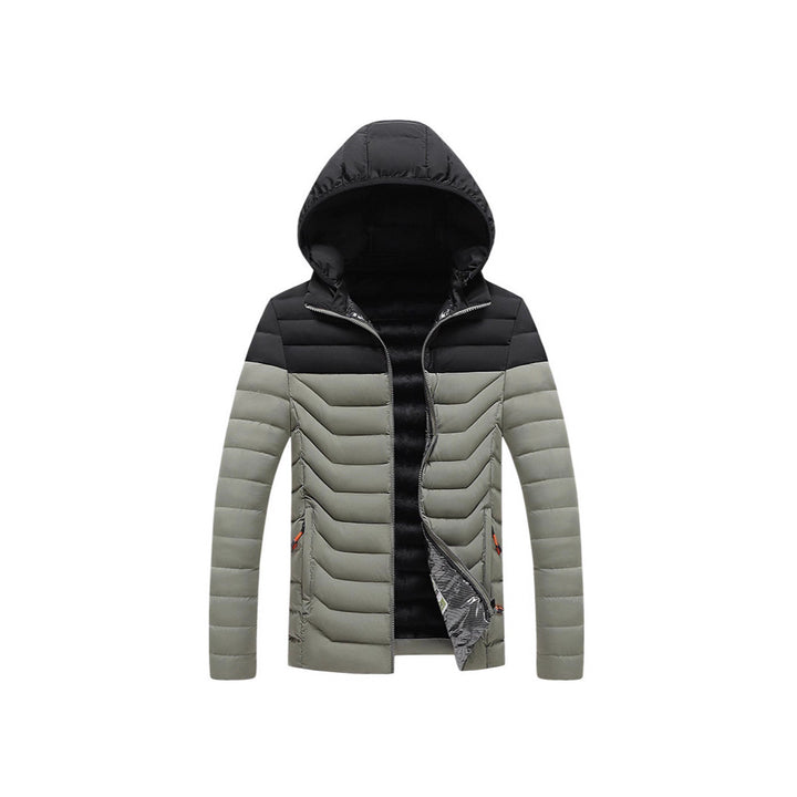 Herren Ultraleichte gesteppte Kapuzenjacke mit Chevron-Steppung, winddichter Außenlage und Thermofutter Echoarchiv