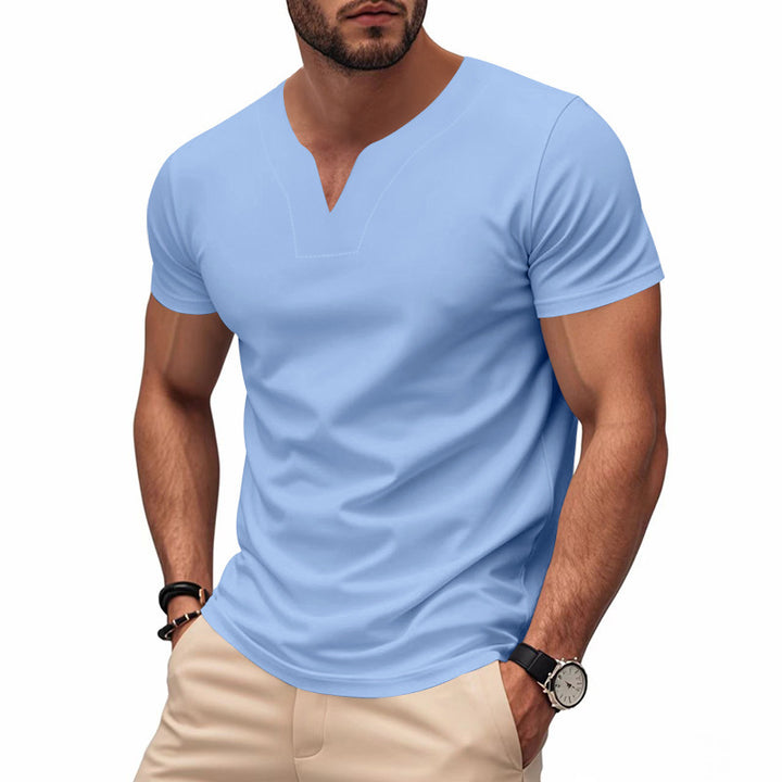 Herren Sportliches V-Ausschnitt T-Shirt aus atmungsaktivem Material Echoarchiv