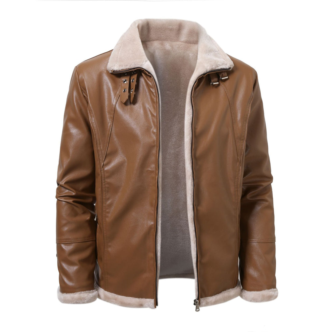 Herren eleganter Kunstlederjacke mit warmer Fütterung Echoarchiv