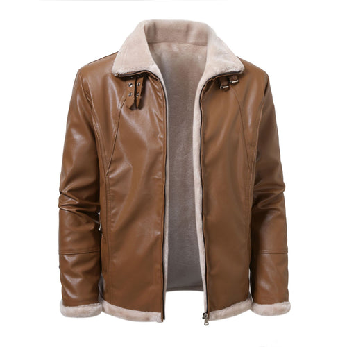 Herren eleganter Kunstlederjacke mit warmer Fütterung Echoarchiv