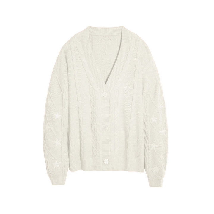 Damen Strickcardigan mit Zopfstrick, Stern‑Stickerei und Glanzfäden Echo Archiv