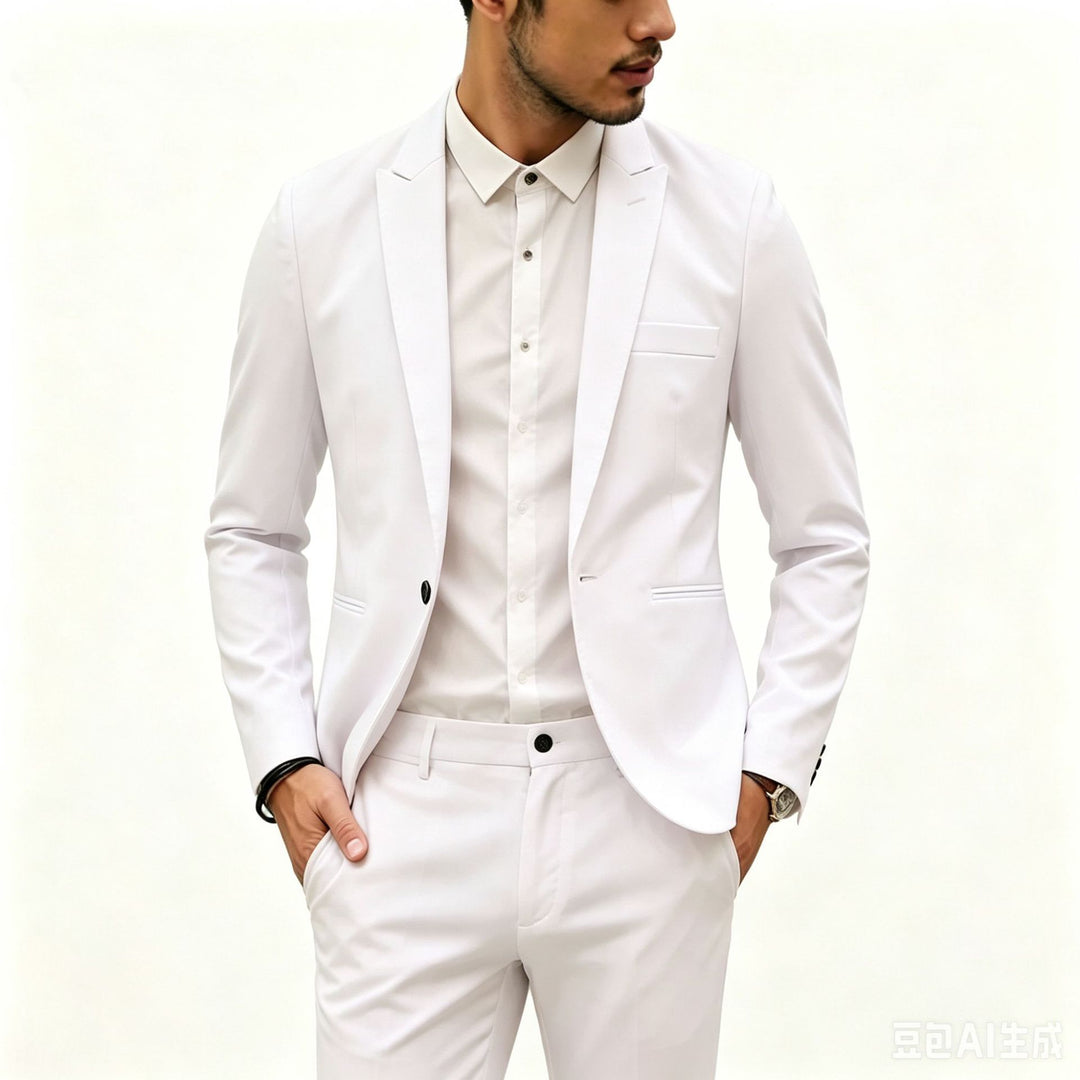 Herren Zweiteiliges Slim‑Fit Anzugset mit schmalem Revers und Stretchgewebe Echo Archiv