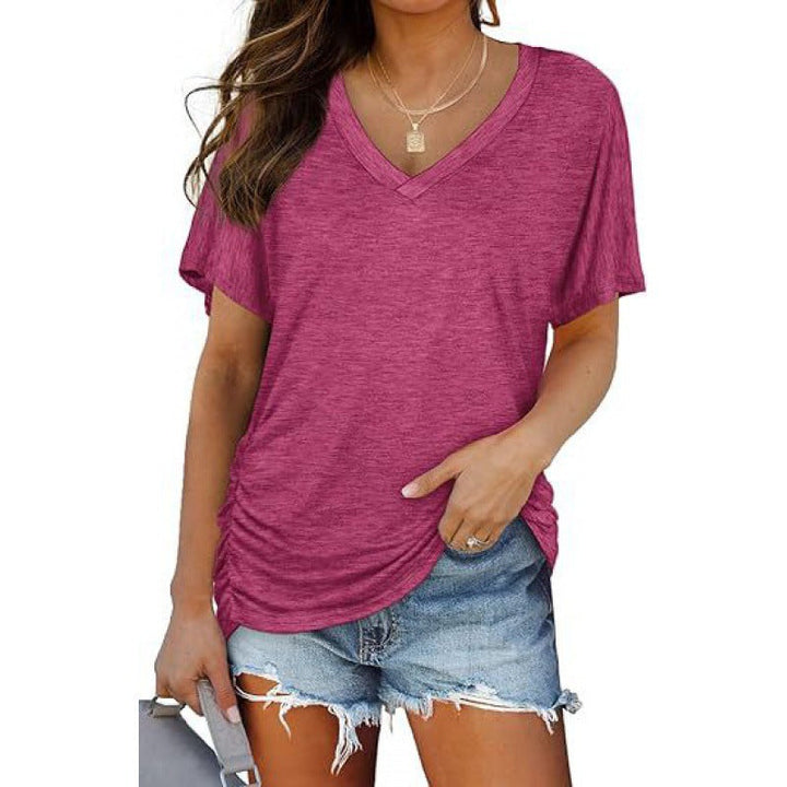 Damen V-Ausschnitt T-Shirt Aus Weichem Single Jersey Echoarchiv