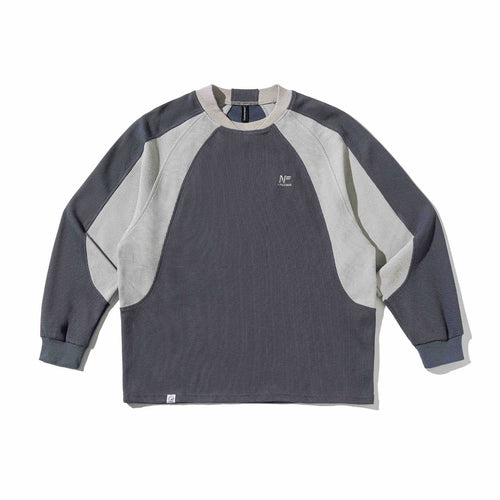 Herren Waffelstruktur-Sweatshirt mit Raglanärmeln und kontrastierenden Einsätzen Echoarchiv