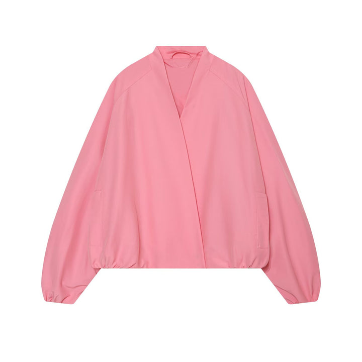 Damen Cropped Kimono-Jacke mit überschnittenen Ärmeln und elastischem Bund Echo Archiv