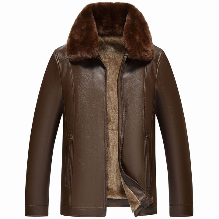 Herren warme Lammlederjacke mit gefüttertem Kragen Echoarchiv
