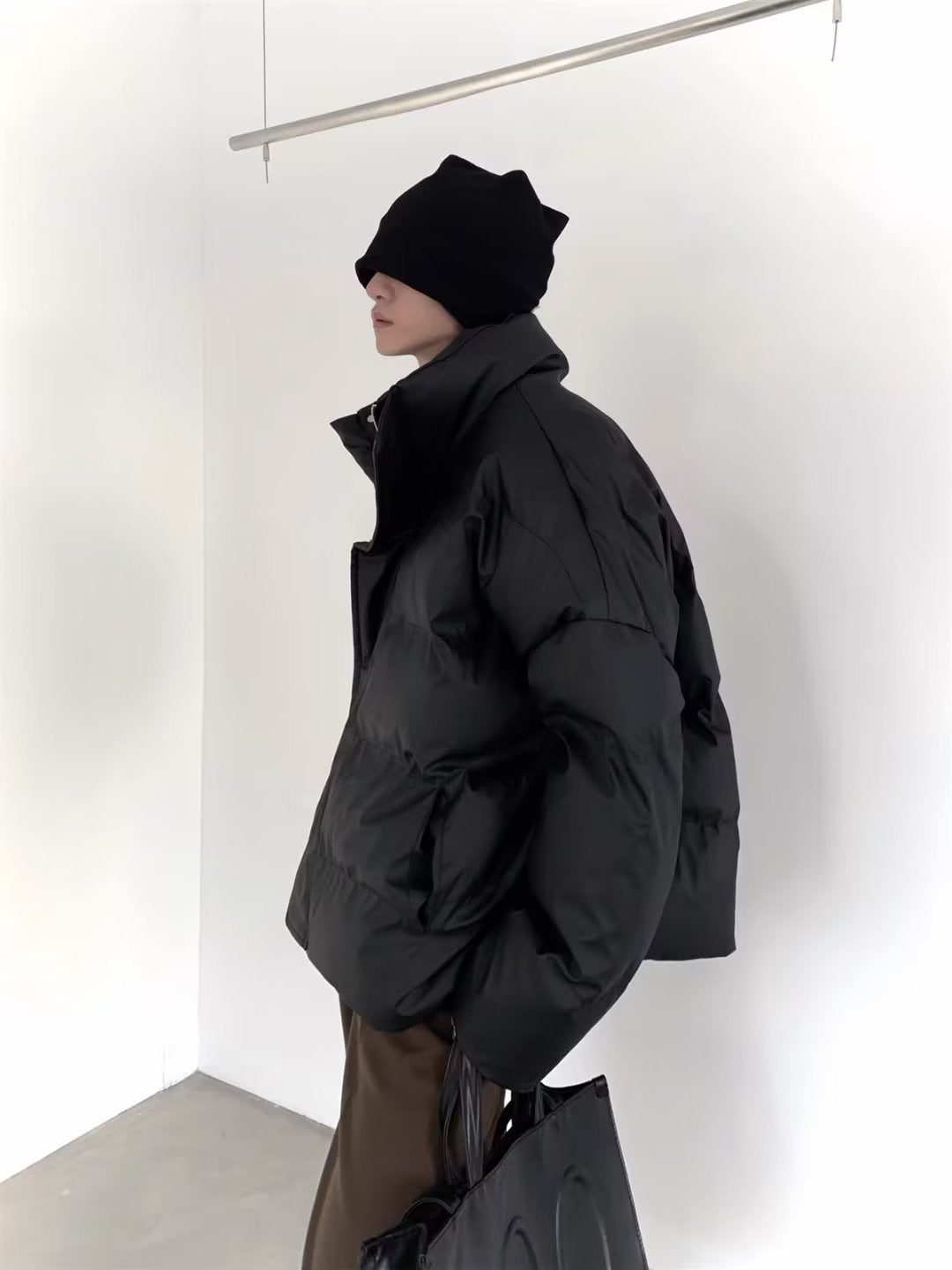 Unisex gefütterte Oversized-Jacke mit hohem Kragen Echoarchiv