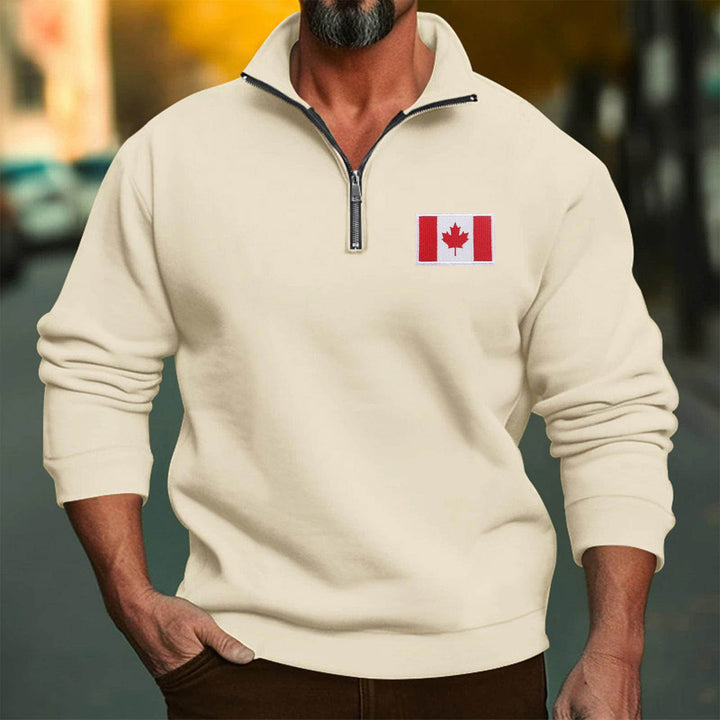 Herren Fleece-Pullover mit hoch schließendem Kragen und Reißverschluss Echoarchiv