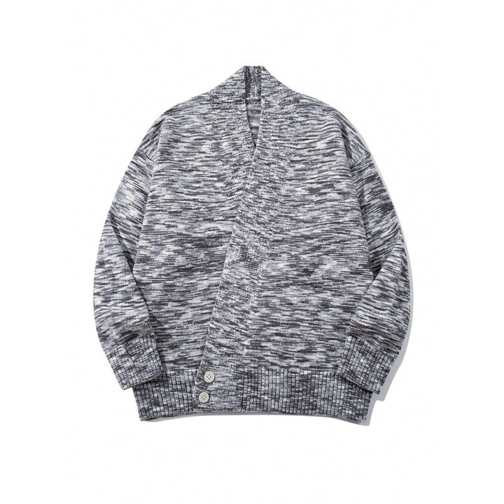 Unisex Boxy-Strickcardigan mit asymmetrischer Knopfleiste und breit geripptem Saum Echo Archiv
