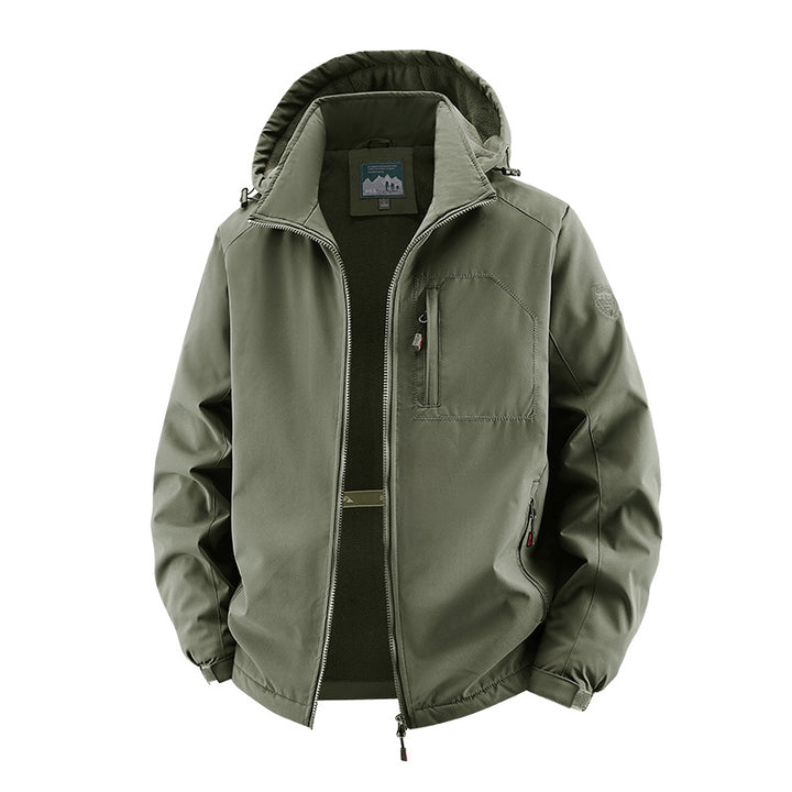 Herren nan multifunktionale Softshell-Tacticaljacke mit versteckter Kapuze, vertikaler Brusttasche und atmungsaktivem Fleecefutter Echo Archiv