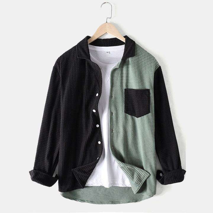 Damen lässiges Waffle-Longsleeve Hemd Echoarchiv