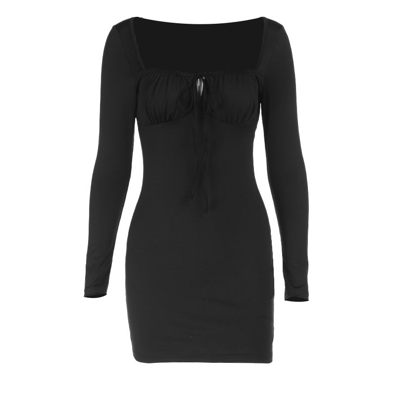 Damen figurbetontes Minikleid mit raffiniertem Ausschnitt und langen Ärmeln Echo Archiv