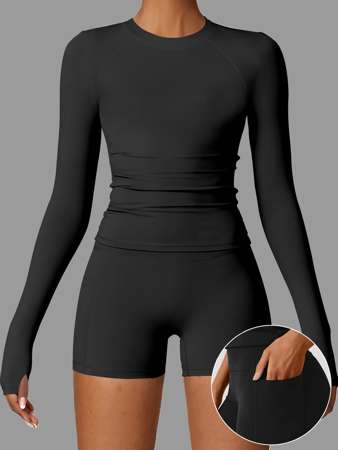 Damen Sportliche Langarm-T-Shirt mit figurformendem Design Echo Archiv