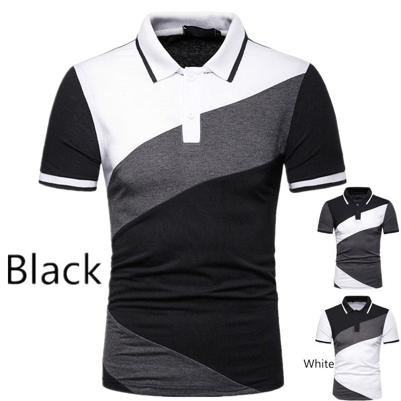 Herren Kurzarm Poloshirt mit modernem geometrischen Design Echoarchiv