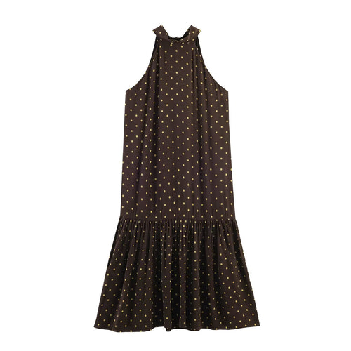 Damen Maxikleid mit elegantem Volant und modernem Punkdesign Echo Archiv