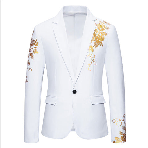 Herren nan eleganter taillierter Smoking-Blazer mit floraler Verzierung Echo Archiv