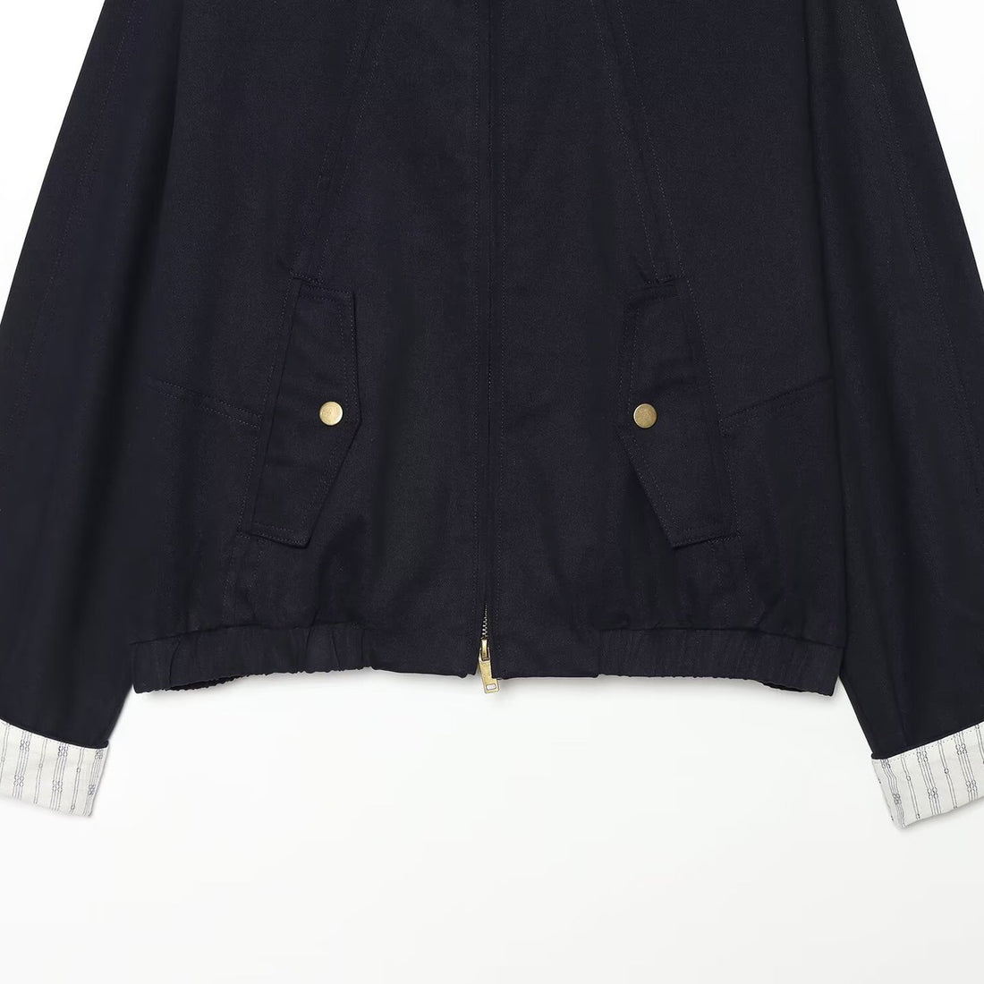 Damen Cropped Boxy-Fieldjacke mit Stehkragen, aufgesetzten Taschen und goldenen Details Echoarchiv