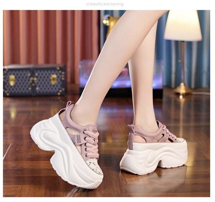 Damen Plateau-Sneaker mit luftiger Oberflächenstruktur und bequemer Dämpfung Echo Archiv