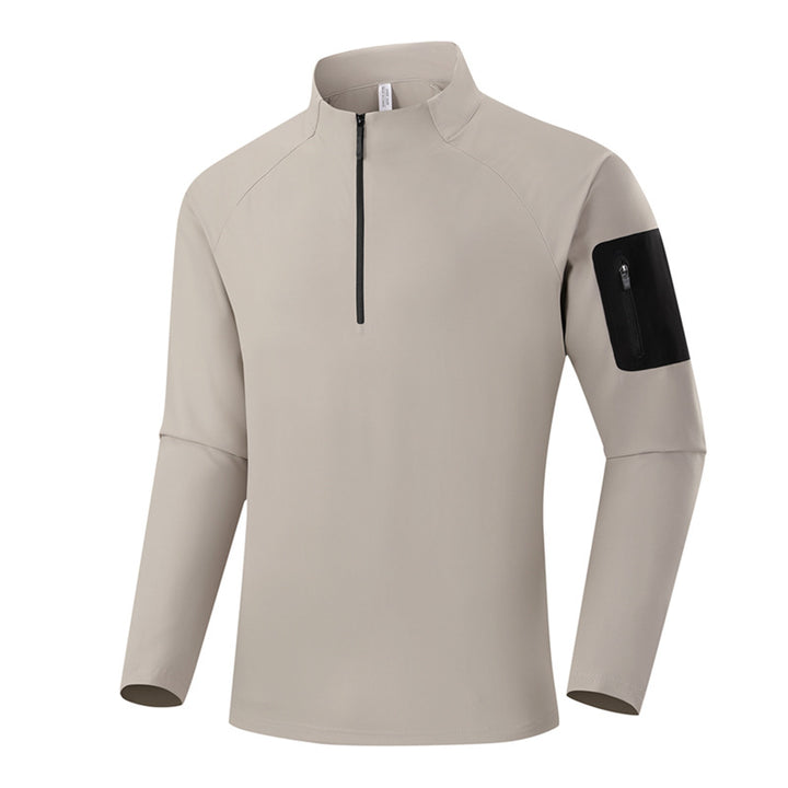 Herren Atmungsaktives Funktions-Langarmshirt mit Stehkragen, 1/4-Reißverschluss und Ärmel-Utility-Tasche Echo Archiv