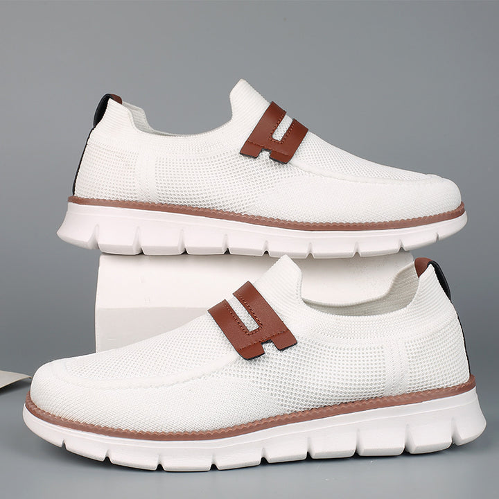 Damen Elastischer Strick‑Mokassin‑Sneaker mit dämpfender EVA‑Sohle und Zierriemen Echoarchiv