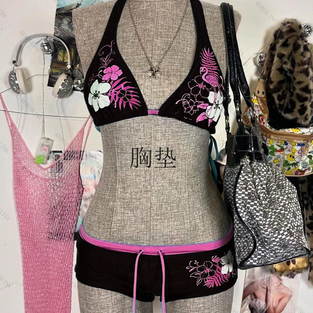 Damen-Bikini-Set mit floralem Design und verstellbaren Trägern Echo Archiv