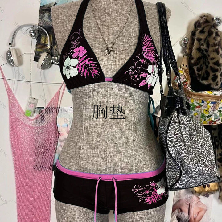Damen-Bikini-Set mit floralem Design und verstellbaren Trägern Echo Archiv