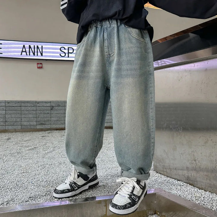 Damen lässige Baggy-Jeans mit einzigartigem Comic-Print Echo Archiv