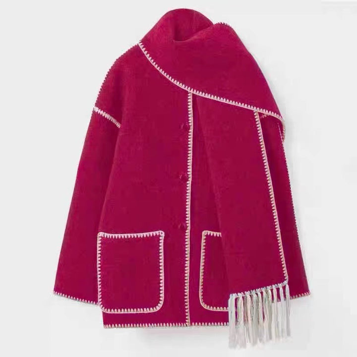 Damen Elegante und komfortable Wolle-Mantel Echo Archiv