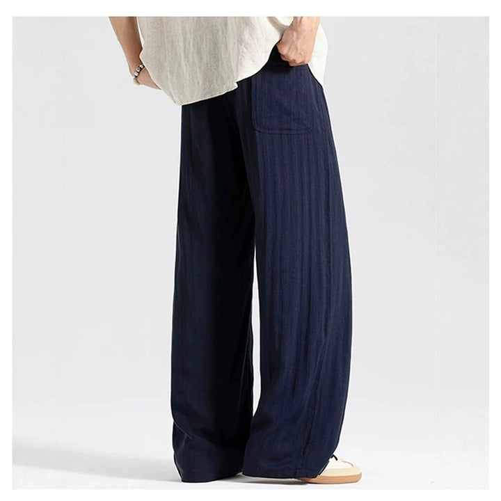 Herren Weite Leinenhose im Oversize-Stil mit Kordelzug und Seitentaschen Echoarchiv