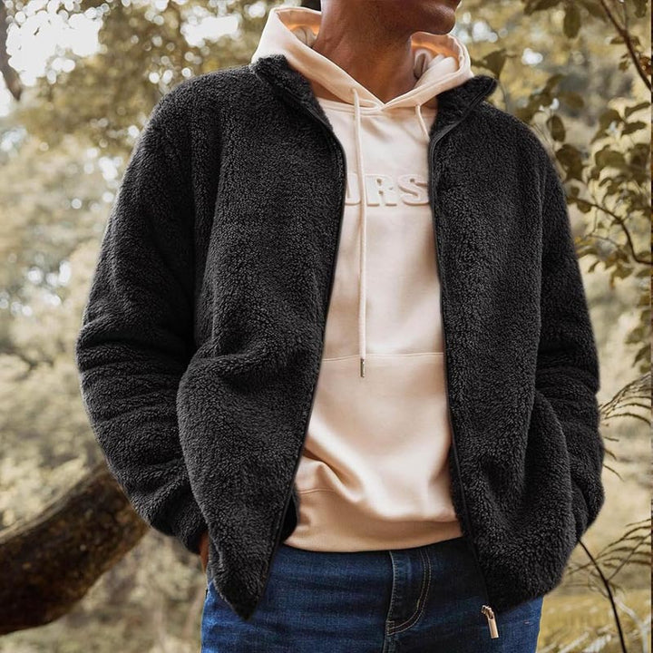 Herren Fleecejacke mit hohem Kragen und praktischen Taschen Echoarchiv