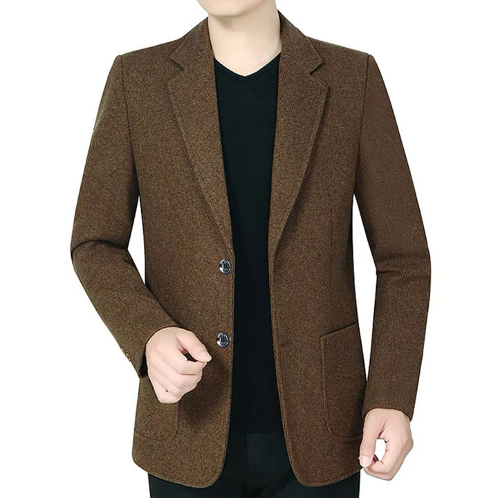Herren Tailliertes Wollmix-Sakko im Casual-Blazer-Stil mit aufgesetzten Taschen Echoarchiv