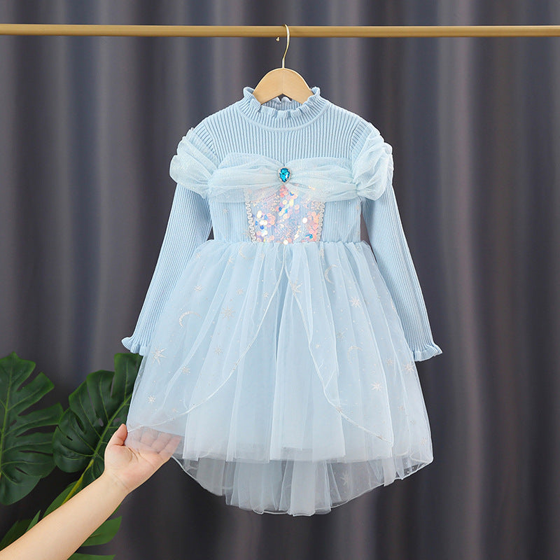 Mädchen festliches Tüllkleid mit funkelnden Applikationen Echo Archiv