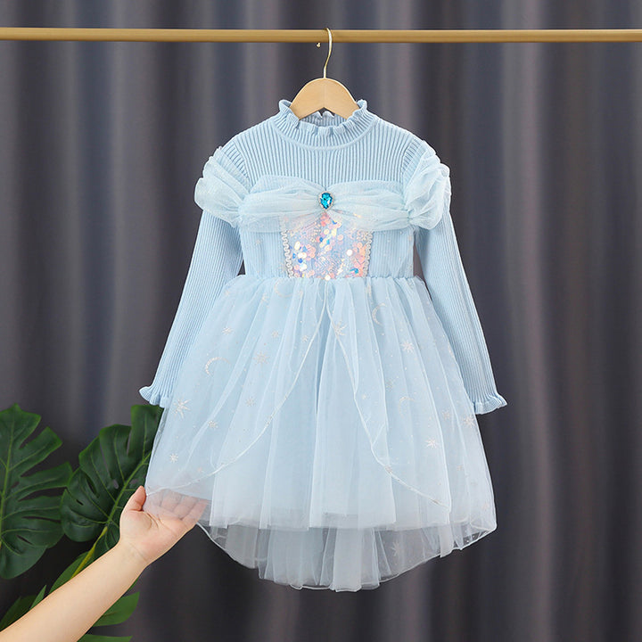 Mädchen festliches Tüllkleid mit funkelnden Applikationen Echo Archiv