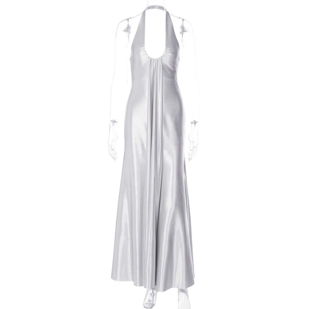 Damen Maxi Kleid mit eleganter Halterneck-Detaillierung und fließendem Schnitt Echo Archiv